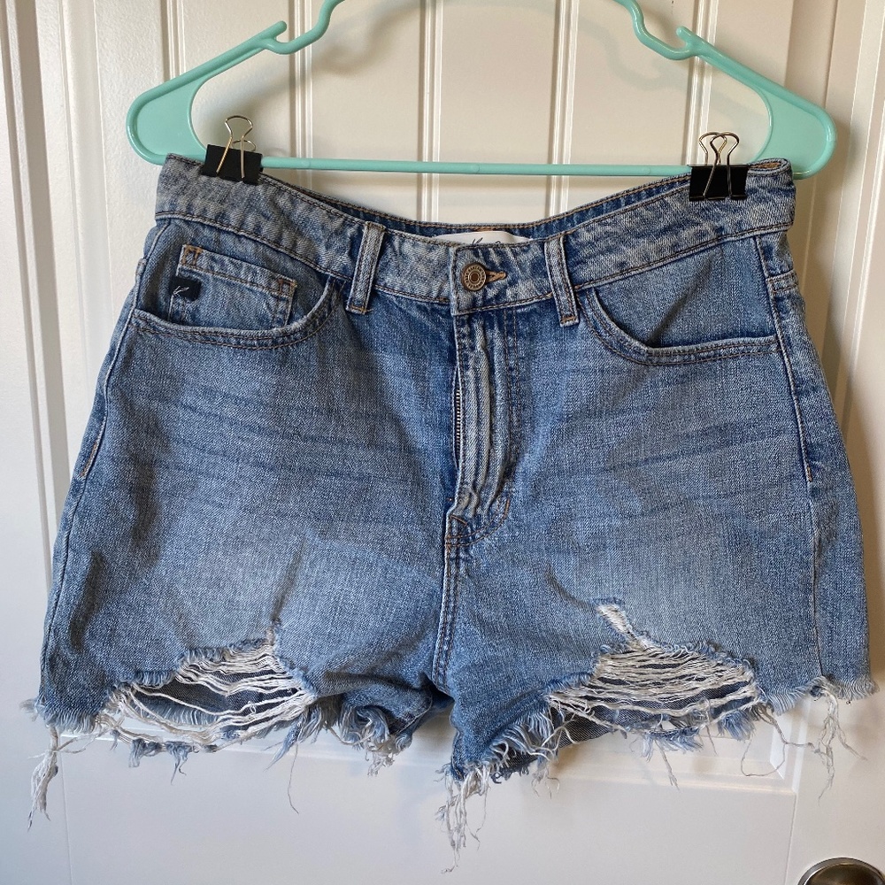 Distressed Mom Jean Shorts